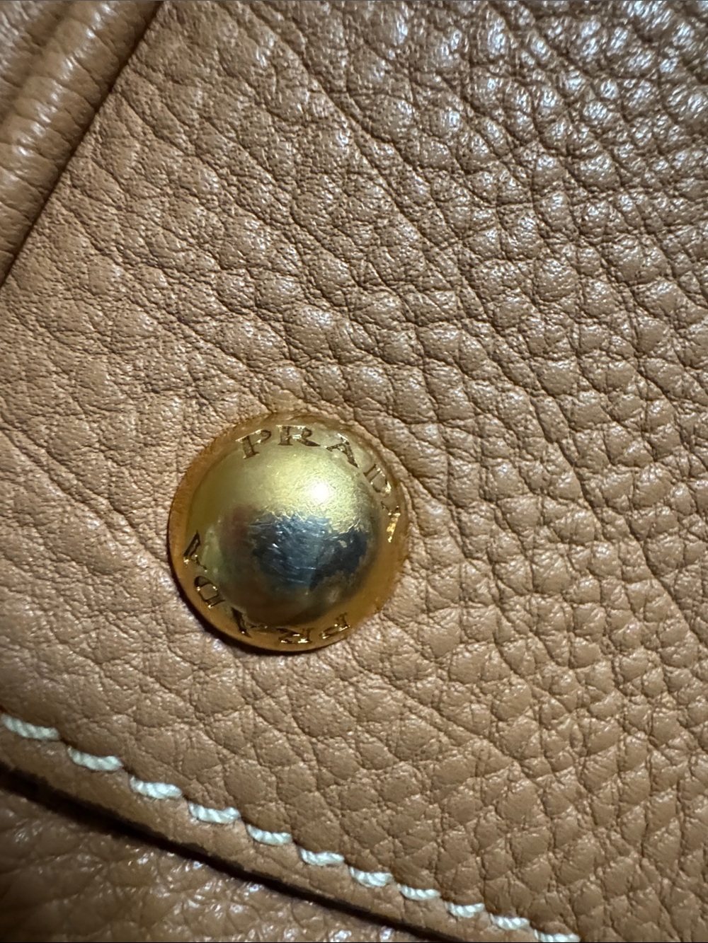 Prada Vitello Daino Leather Satchel with Gold Hardware - Picture 9 of 11